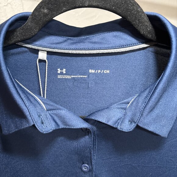 NWT Under Armour Navy Blue Performance Golf Polo – Men’s Small - Picture 3 of 7